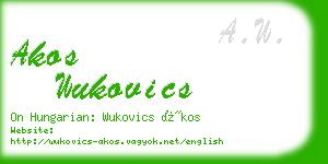 akos wukovics business card